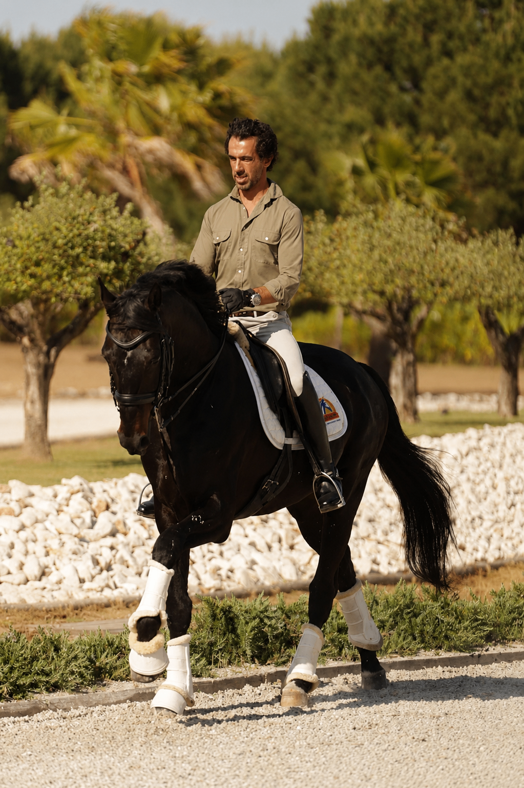 Gonçalo Carvalho em treino de dressage